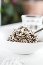 Poppy seed pasta with powder sugar Royalty Free Stock Photo