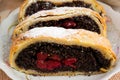 Poppy seed strudel with cherry Royalty Free Stock Photo