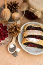 Poppy seed strudel with cherry Royalty Free Stock Photo