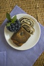 Poppy seeds strudel with blueberry Royalty Free Stock Photo