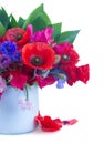 Poppy, sweet pea and corn flowers Royalty Free Stock Photo