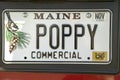 Poppy vanity custom Maine license plate, Acadia national Park, Maine