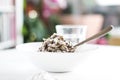 Poppyseed pasta with powder sugar