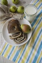 Poppyseed roll with pears