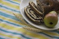 Poppyseed roll with pears