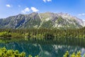 Poprad Mountain Lake, or Popradske Pleso, is the mountain lake located in the High Tatras, Slovakia Royalty Free Stock Photo