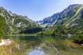 Poprad Mountain Lake, or Popradske Pleso, is the mountain lake located in the High Tatras, Slovakia Royalty Free Stock Photo