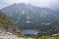 Popradske Pleso mountain lake located in High Tatras mountain range in Slovakia Royalty Free Stock Photo