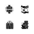 Popshop black glyph icons set on white space