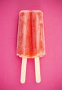 Popsicle on a Bright Pink Background