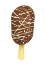 Popsicle chocolate white covered