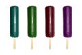 Popsicle cream in fruit glaze on a stick.