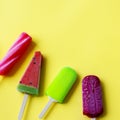 Popsicle Flavored Ice Frozen Dessert Sweeten Tasty Concept Royalty Free Stock Photo