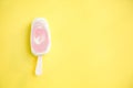 Popsicle with fresh raspberry on a table Royalty Free Stock Photo