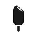 Popsicle ice cream with bite simple vector icon design