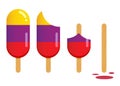 Popsicle Ice Cream in Different Stages of Eating