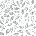 Popsicle ice cream icons pattern. Royalty Free Stock Photo
