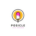 Popsicle melting pink ice cream logo icon symbol
