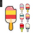 Popsicle patches hand drawn set Royalty Free Stock Photo