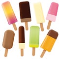 Popsicles Ice Lolly Set Loosely Arranged Royalty Free Stock Photo