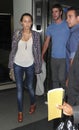 Popstar Miley Cyrus is seen with boyfriend at LAX