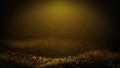 Popular Abstract background shining gold dust particles stars sparks wave 3d animation