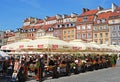 Popular Al Fresco Dining during Summer Time at Warsaw Old Town Market Place Royalty Free Stock Photo