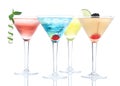 Popular alcoholic cocktails composition Royalty Free Stock Photo