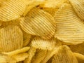 Popular american fast food, beer snack. Corrugated potato chips Royalty Free Stock Photo