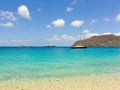 A popular anchorage for cruise ships and yachts in the caribbean Royalty Free Stock Photo