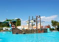 Popular aquapark at Turkish hotel Royalty Free Stock Photo