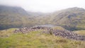 Widescreen image of Levers Water, Coniston, on misty morning