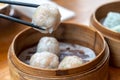 Popular asia food fork dimsum Royalty Free Stock Photo