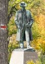 Popular author Alois Jirasek bronze statue in Hronov hometown