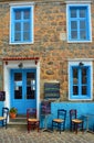 Popular Bar in the harbour area of Molyvos on a quiet afternoon.