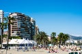 A popular beach in Malaga, Spain