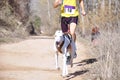 Popular canicross race Royalty Free Stock Photo