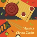 Popular chinese dishes, menu for asian restaurant Royalty Free Stock Photo