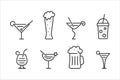 Popular cocktails and beer contour icon Royalty Free Stock Photo