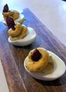 Popular deviled egg appetizer elegantly displayed Royalty Free Stock Photo