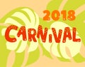 Popular Event Brazil Carnival Title With Colorful Party Elements.