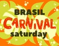 Popular Event Brazil Carnival Title With Colorful Party Elements.