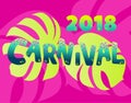 Popular Event Brazil Carnival Title With Colorful Party Elements.