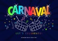 Carnaval Title With Colorful Party Elements