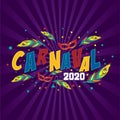 Carnaval background. Carnival typography design illustration