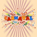 Carnaval background. Carnival typography design illustration