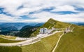 The popular excursion destination on the 1700 m. high monte Generoso with a modern restaurant Royalty Free Stock Photo