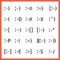 Popular facial expression font type character faces emoticons set