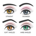 Popular female eyebrows shape set