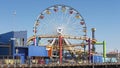 The popular ferris wheel at Santa Monica Pier, Los Angeles, California, USA Royalty Free Stock Photo